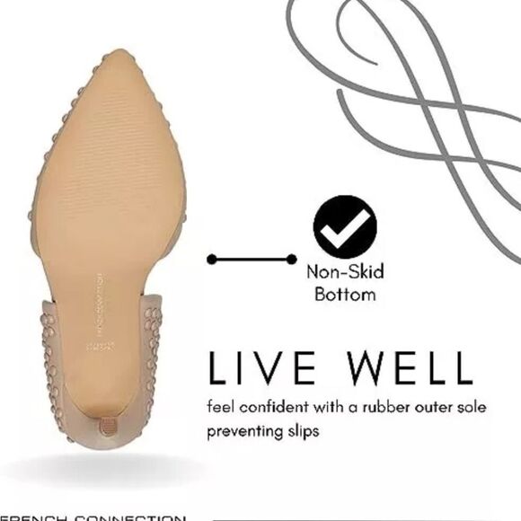 FRENCH CONNECTION'S FOREVER WOMEN'S PUMPS HIGH HEELS POINTY TOE AND STUDDED PUMP - Picture 13 of 16